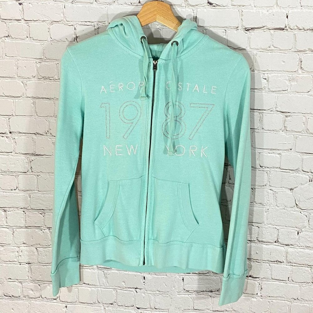 Aeropostale Zip Hoodie Mint M Fall